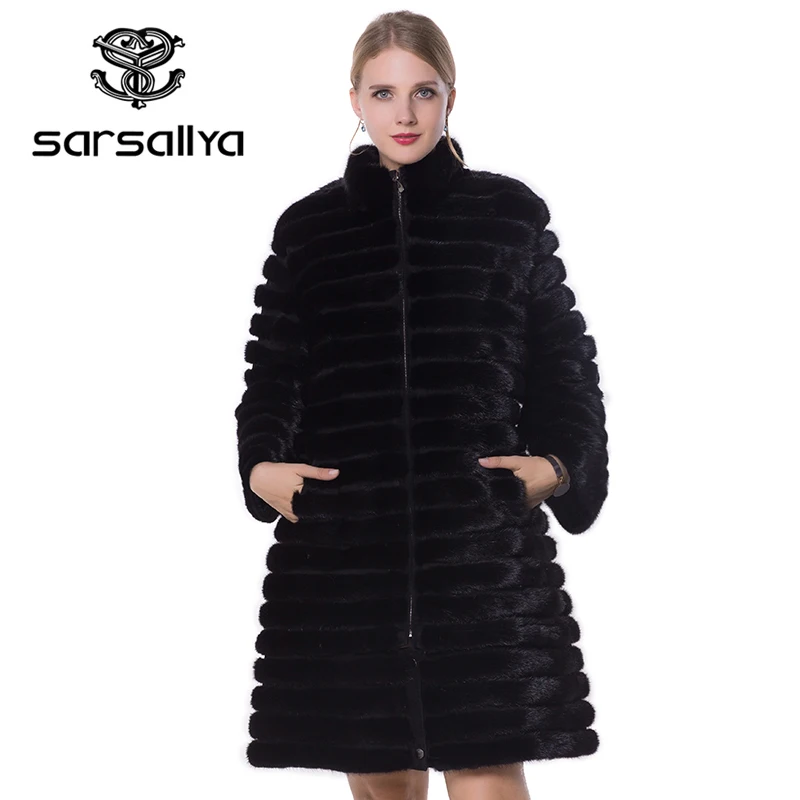 SARSALLYA 2016 new mink coats women real fur coat natural fur coats woman's winter jackets fox fur coat fox fur vest