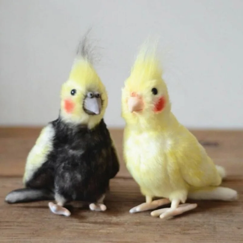 

2 Colors Simulation Cockatiel Doll Stuffed Bird Plush Toy Animal Doll Kid's Gift