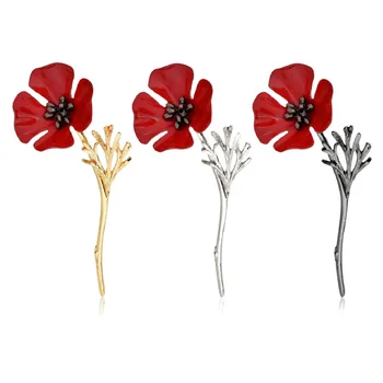 

PoPular 3D Flower Brooch Pin Fashion Women Maki Jackets Red Flower Corsage Gift Red Rose Pins Jewelry Gift For friends