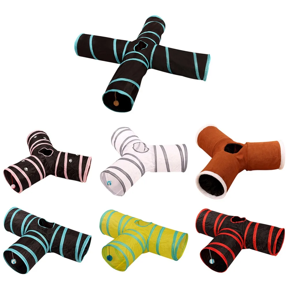 2/3/4 отверстия 11 цветов складной туннель для домашних животных комнатная и