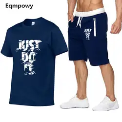 Мужские спортивный костюм летний комплект Повседневное печати спортивные мужчины с короткими рукавами топы + шорты костюм комплект из 2