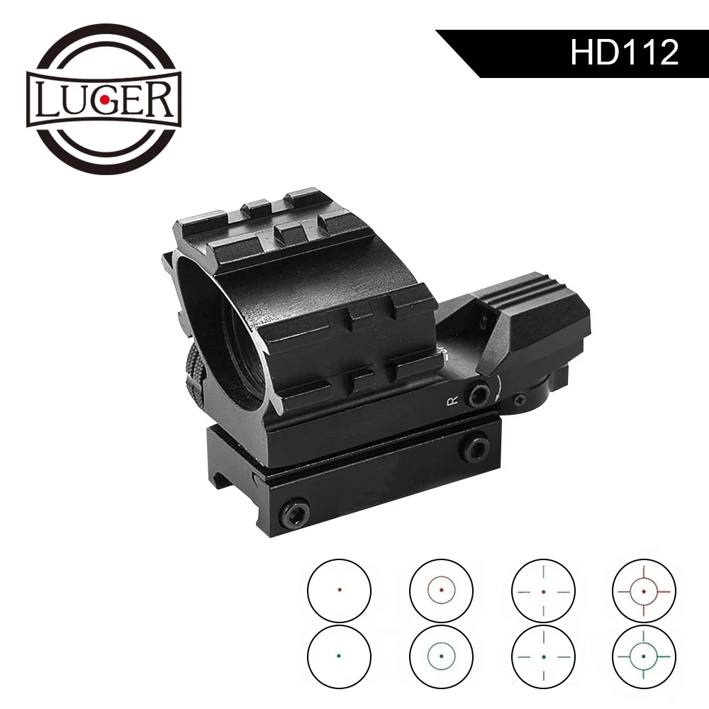 

LUGER Hunting Optics Sight Rifle Scope Holographic Reflex 4 Reticle Red Dot Sight Scope Tactical Collimator Sight Riflescope