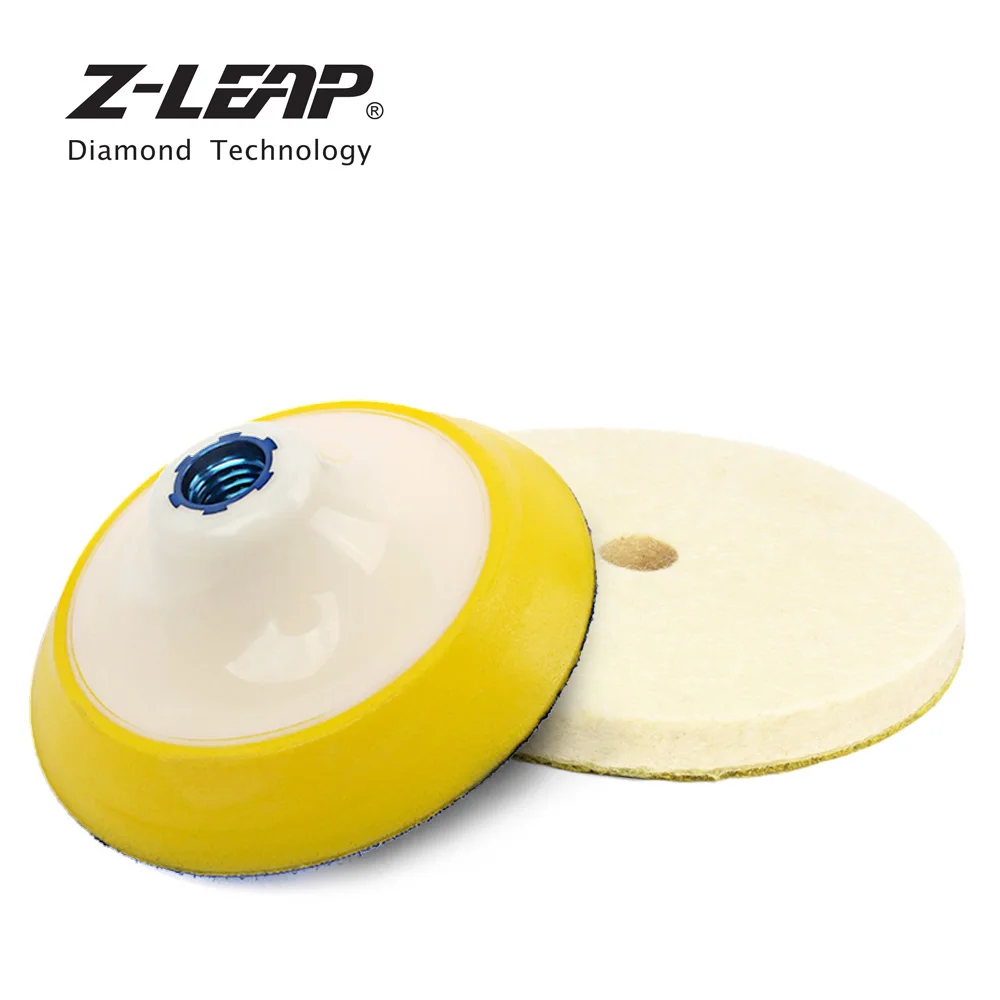 

Z-LEAP BUFF Pad Set 5 Inch Wool Pad with Plastic Sponge Bonnet Backing Pad For Angle Grinder Polisher Wool Felting Polishing Pad
