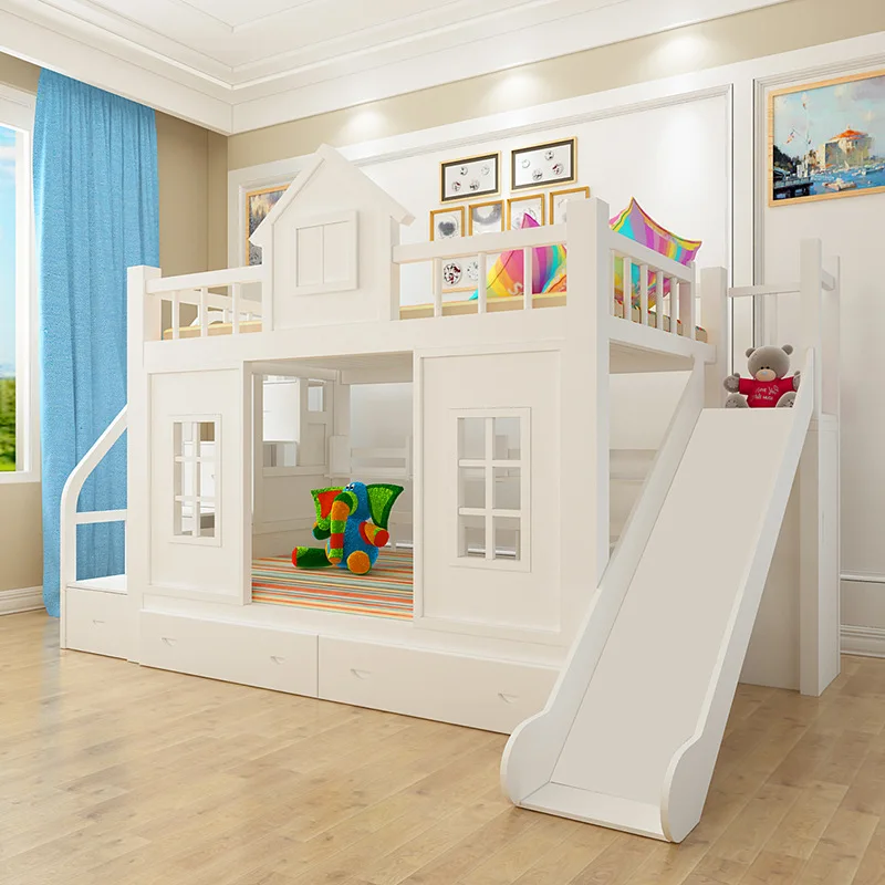 Современная деревянная детская двухъярусная кровать с ползуном для шкафа - Цвет: 150cm Cabinet slider