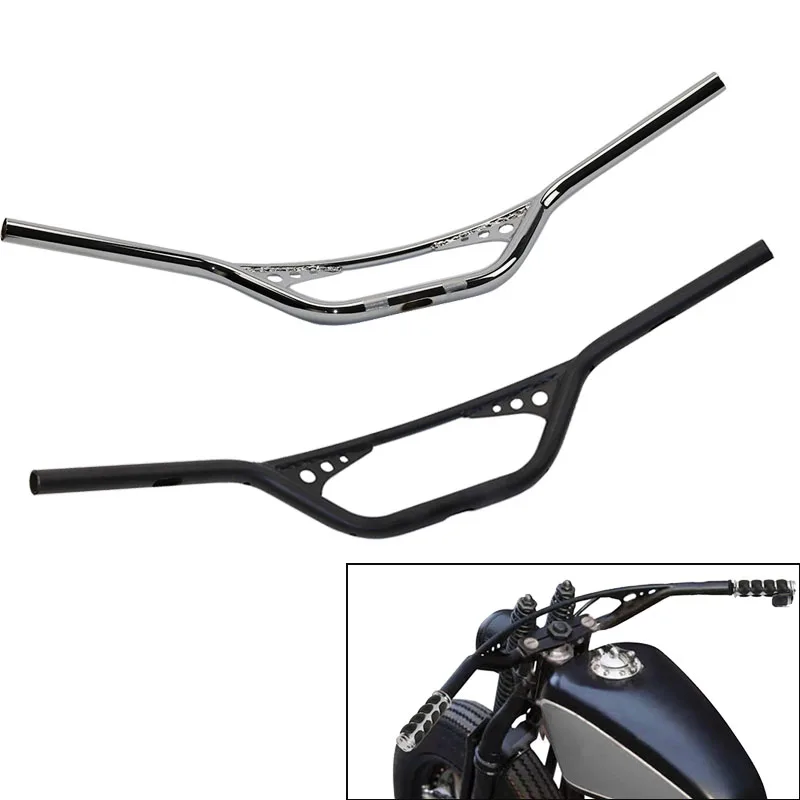 

Black Silver Custom Motorcycle 1 inch Handlebars Handle Bar For Harley Dyna Chopper Bobber Sportster 48 883 1200 XL XL883 XL1200