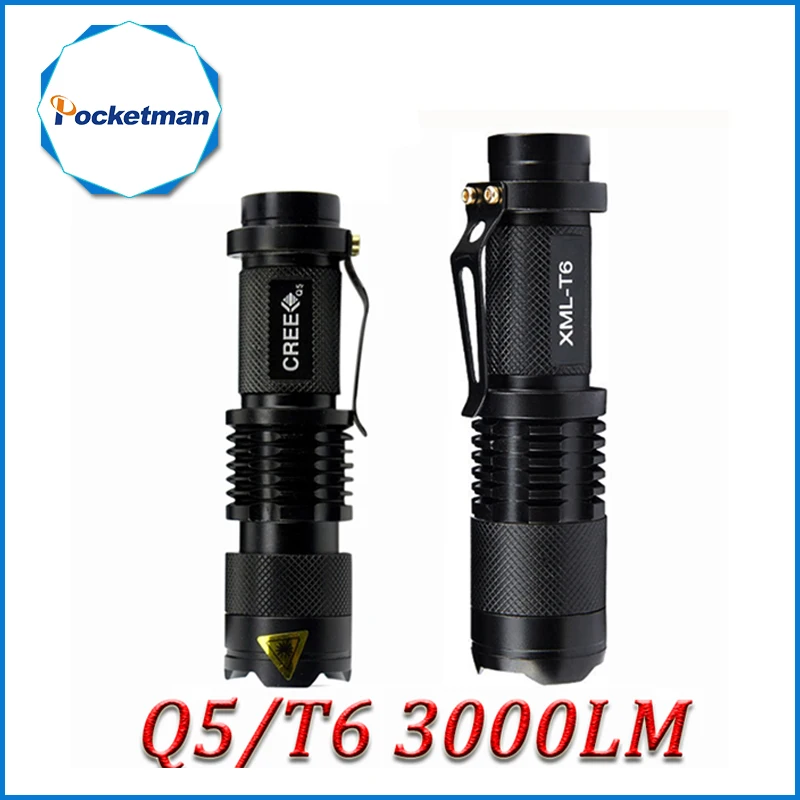 

Mini xml t6 q5 flashlight powerful Zoomable Tactical Flashlight waterproof led torch lanterna flash max 3000 lumens 40