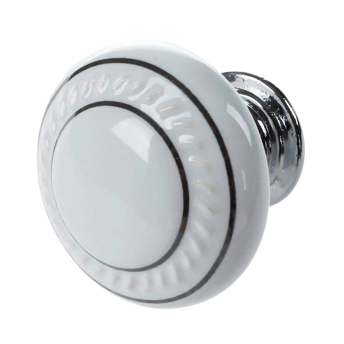 

1 x Ceramic Door/Wardrobe/Cabinet/Cupboard Knob Handle Drawer White