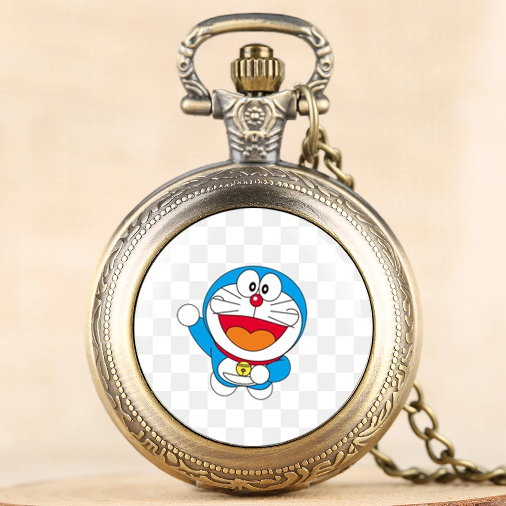 Fob часы аниме тема Doraemon персонажа из мультфильма карманные часы колье с подвеской часы цепи Best подарки для детей дропшиппинг