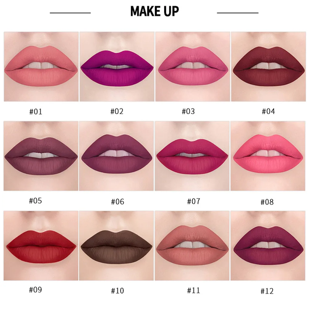 2018 New Waterproof Lipstick Matte Pumpkin Color Long Lasting Lip Gloss