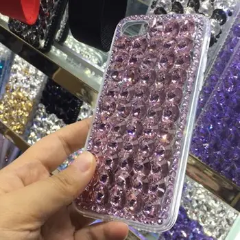 

Pure Round rhinestone soft phone case for iPhone 6 6s 7 8 plus X XS max XR for Samsung galaxy s6 s7 edge s8 s9 plus note 5 8 9