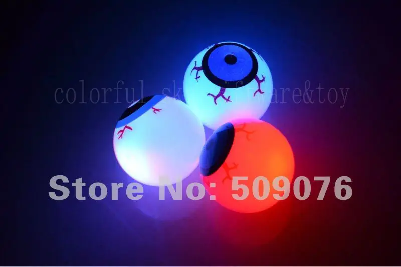 Free shipping 288pcs/lot 5.5cm Glow in the Dark Eyeball Bouncy Balls