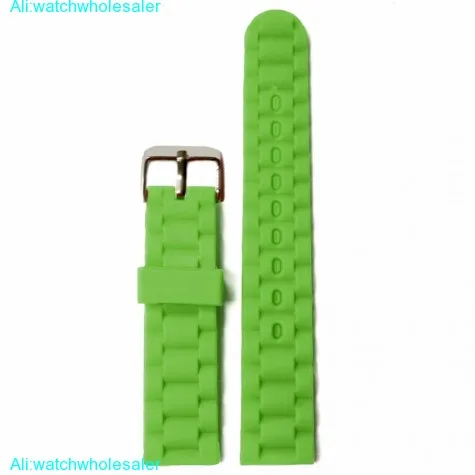 20mm Army Green Color Silicone Jelly Rubber Unisex Watch Band Straps WB1060M20JB