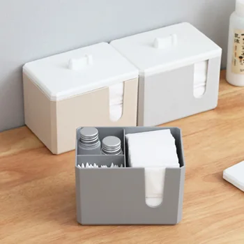 

Multifunctional Cosmetic Storage Box Portable Cotton Pads Container Plastic Waterproof Box Cotton Simple Arrangement Organizer