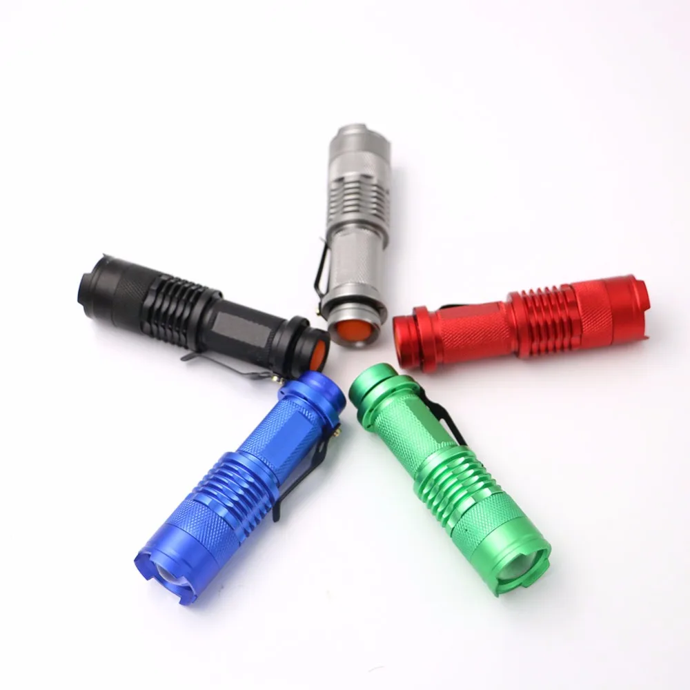 

Mini Flashlight ZOOMABLE 7W Q5 2000lm ZOOM Tactical AA 14500 battery Flashlight Torch Lamp