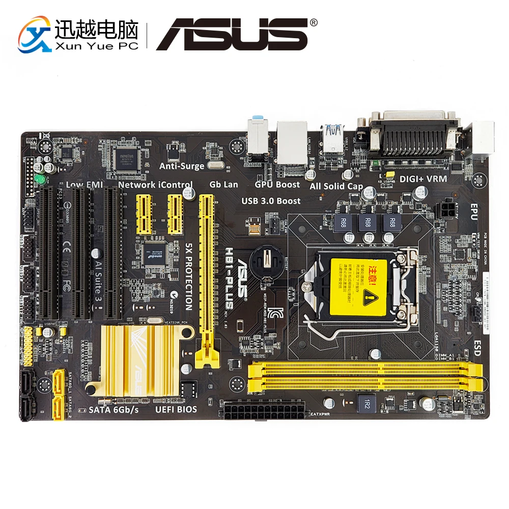 

Asus H81-PLUS Desktop Motherboard H81 Socket LGA 1150 i7 i5 i3 DDR3 16G SATA3 UBS3.0 VGA ATX