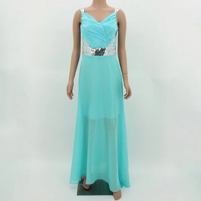 DSQUAENHD Luxury Silver Sequin Evening Long Dress Spaghetti Strap V Neck A-Line Prom Party Formal Dresses Dresses