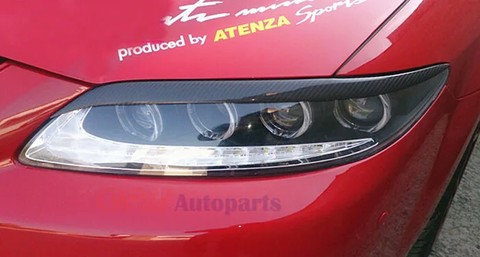 2pcs Real Carbon Fibere  Head Light Eyebrow Eyelid...