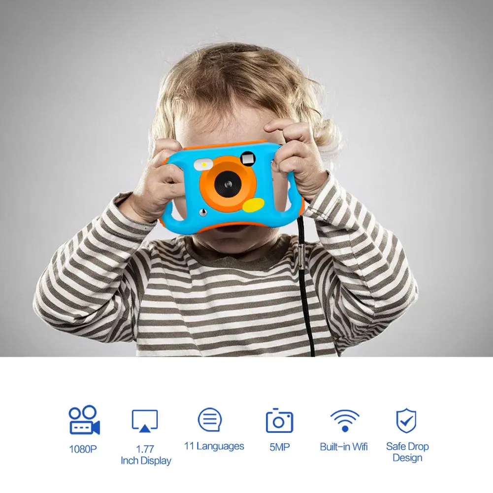 

Mini Kids Digital Camera Shockproof HD Screen Display Portable Gift for Children LSMK99