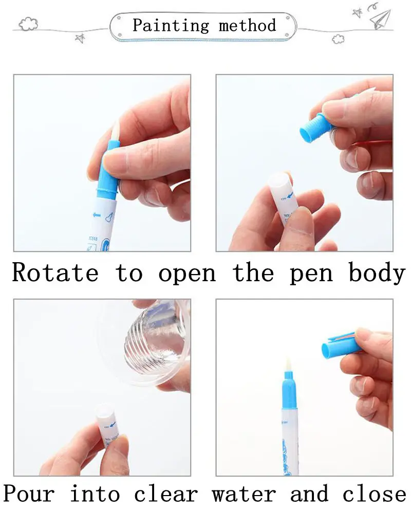 Многоразовая Волшебная Водная раскраска, волшебная ручка для рисования, детская раскраска, доска для рисования с игрушками, Детская развивающая игрушка