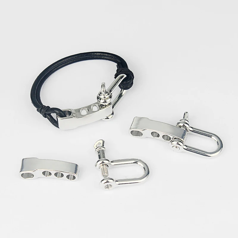 

5sets Silver Tone U Shape Adjustable Metal Shackle Clasp For Outdoor Rope Buckle Bracelet Making DIY Fashion Jewelry Findings