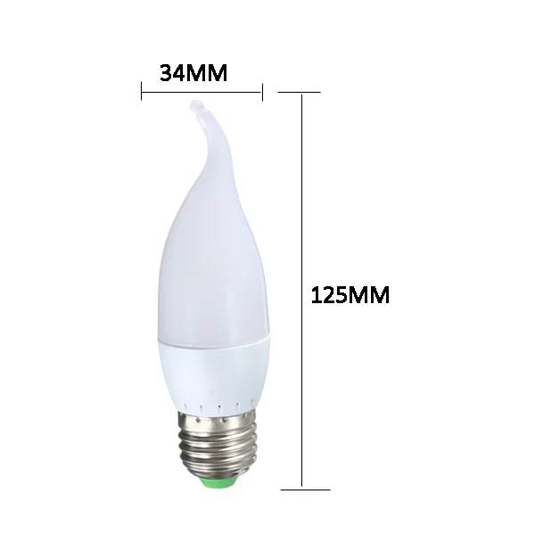 E27 3 W светодиодный Лампа Белая теплая белая светодиодная свеча светильник лампочка-свеча AC 220 V