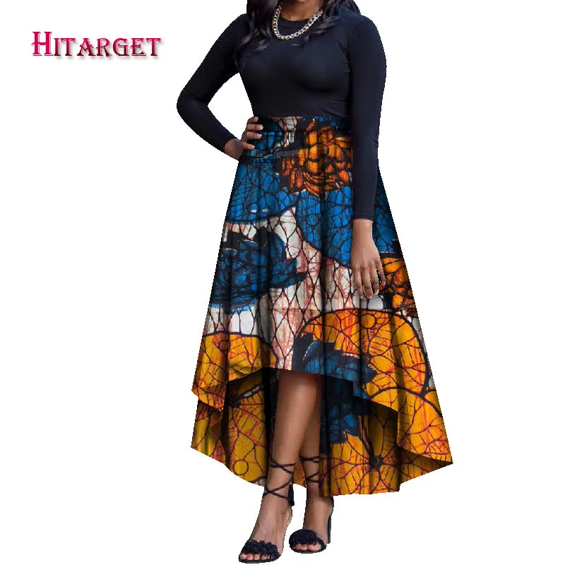 

2017 New Women Vintage African Printed Casual High Waisted A Line Maxi Long Skirt Lady Famle Skirts Traditional clothing WY1684