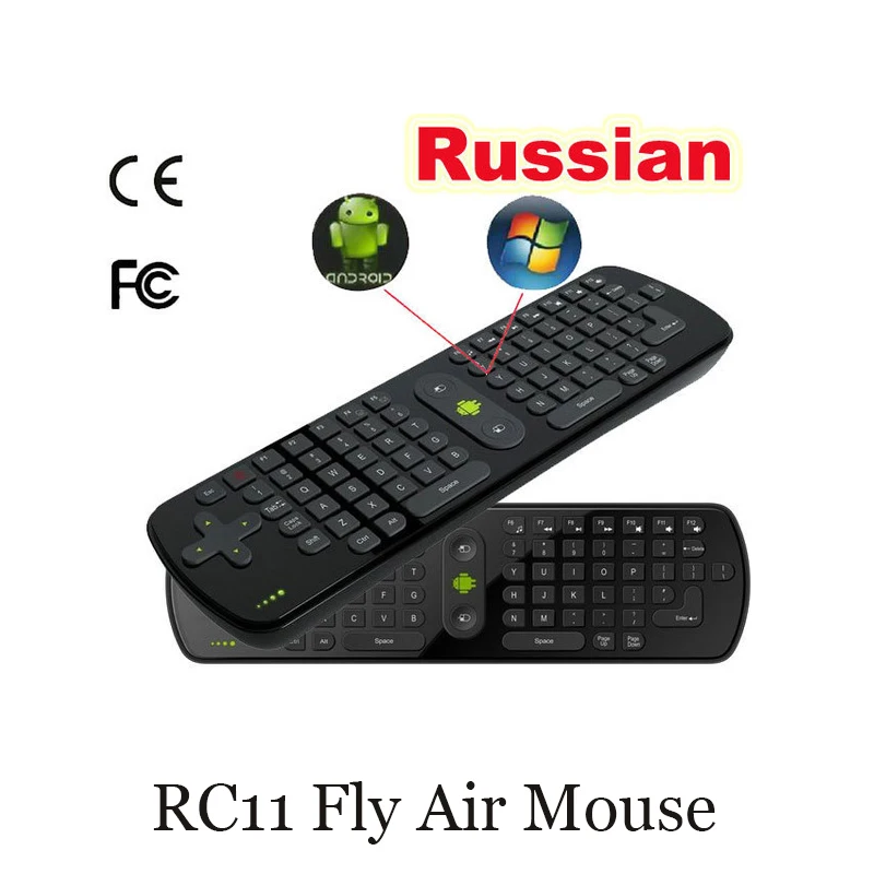 

2.4G Mini Wireless Russian Keyboard RC11 Fly Air Mouse Remote Contro For Android TV BOX Dongle / Mini Computer PC Media Player