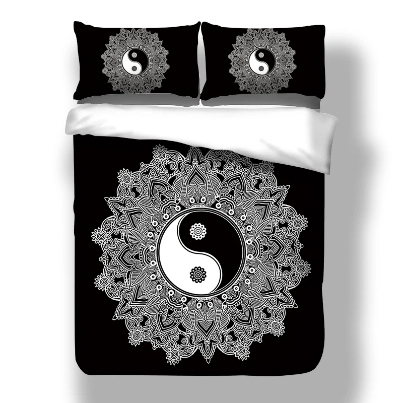 

Yinyang Duvet Cover Pillow Cases Twin Full Queen King Size Bohemia Elephant Mandala Quilt Cover Bed Cover 3pcs HD Printing