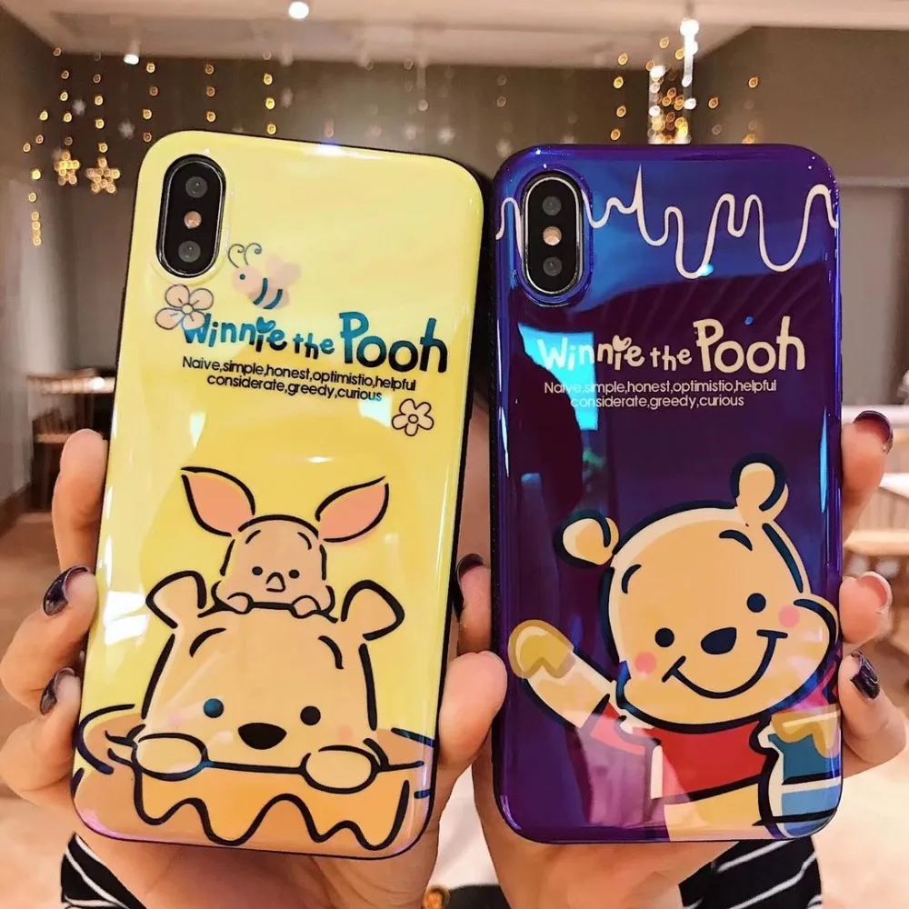 ZMASI Blue-ray Winnie Case Fundas for iPhone 7 8 6 6s Plus Phone Bag Cases X XR XS Max Cover Soft Smooth Capa |