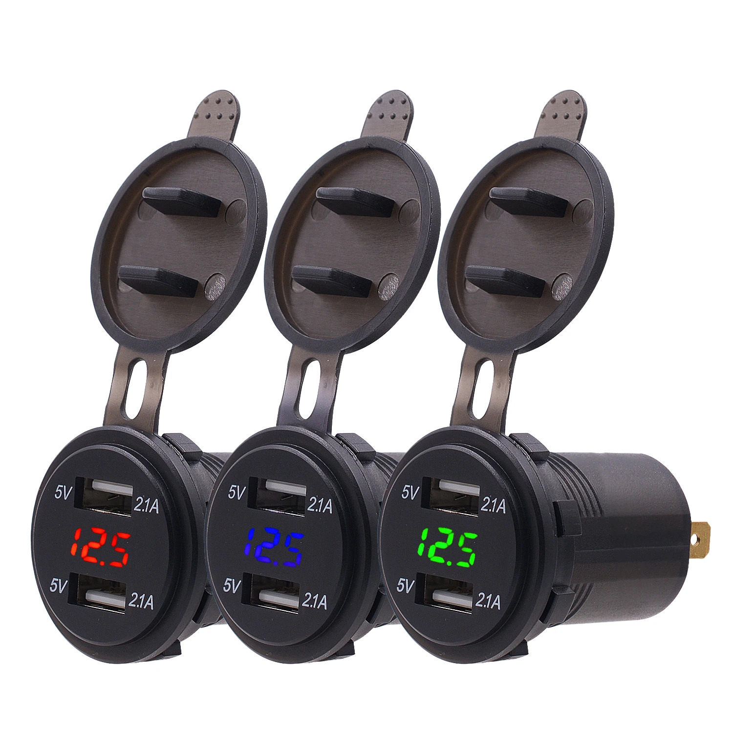 

2019 New Arrival USB Car Charger 5V 4.2A/3.1A Cigarette Lighter Socket Splitter 12V-24V 2 Port with led light Power Adapter