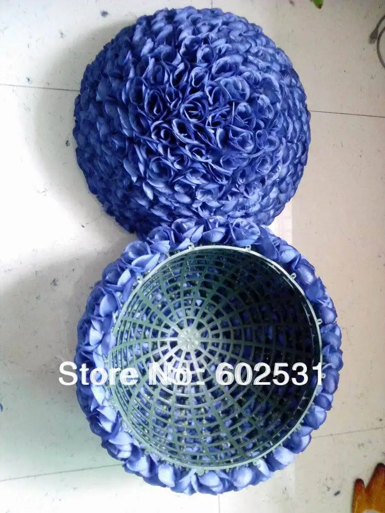 SPR 50cm wedding artificial silk flower ball plastic inner royal blue