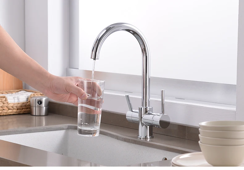 kitchen faucet with filtered water water filter taps Double Bend right angle Faucet brass made drinking water faucet sink tap