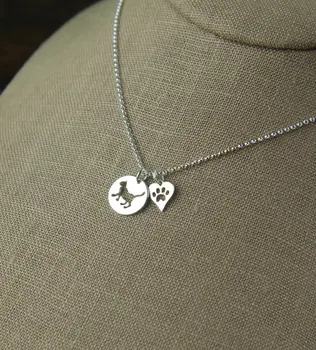 

Dainty Cat Charm With Heart Paw Print Necklace Charms Paw Kitty Feline Necklaces & Pendant Choker Women Christmas Gift Lead Free