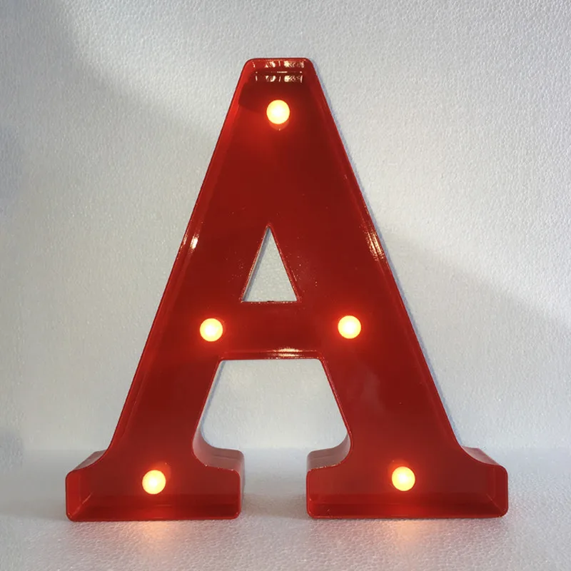 

ABS Red Alphabet Letter LED Holiday light Height 30cm Indoor Wall Desk Decor Light for Wedding Birthday Party Valentine's Day