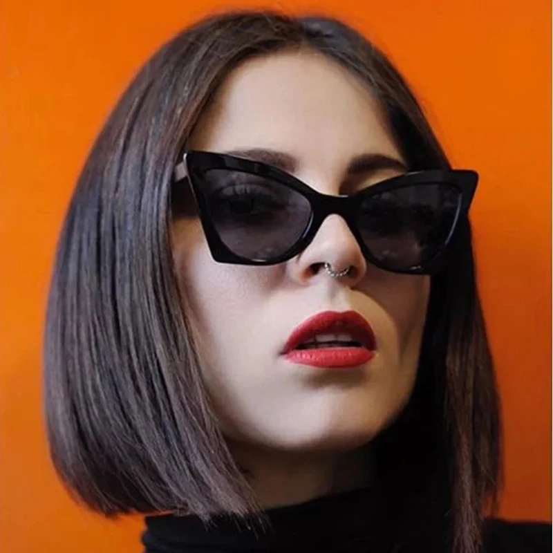 

CURTAIN 2019 Fashion Cute Sexy Retro Cat Eye Sunglasses Women Vintage Brand Designer Cateye Sun Glasses For Female Ladies UV400