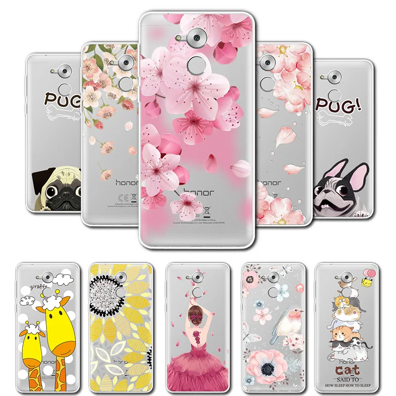 

3D Relief Lace Flowers Case Cover For Huawei Honor 6C Soft Silicone Cute Cat Case For Huwawei Enjoy 6S 6 S Coque 5.0"+Free Gift