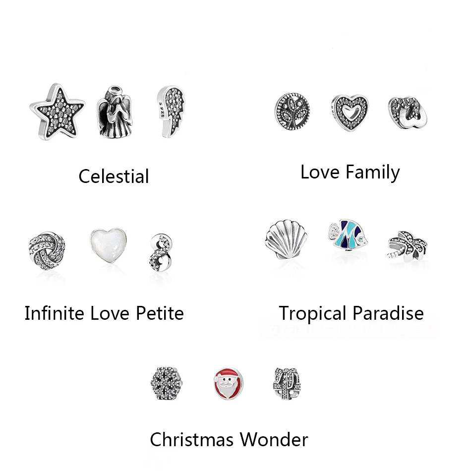 

925 Sterling Silver Petites Charms Beads For Women Locket Necklace Memories Floating For Women Wedding Gift Fine Jewelry