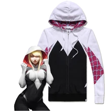 The Amazing Spider-Man Gwen Stacy Cosplay Traje de Spiderman Traje de Halloween para Las Mujeres Mujer Suéter de Algodón
