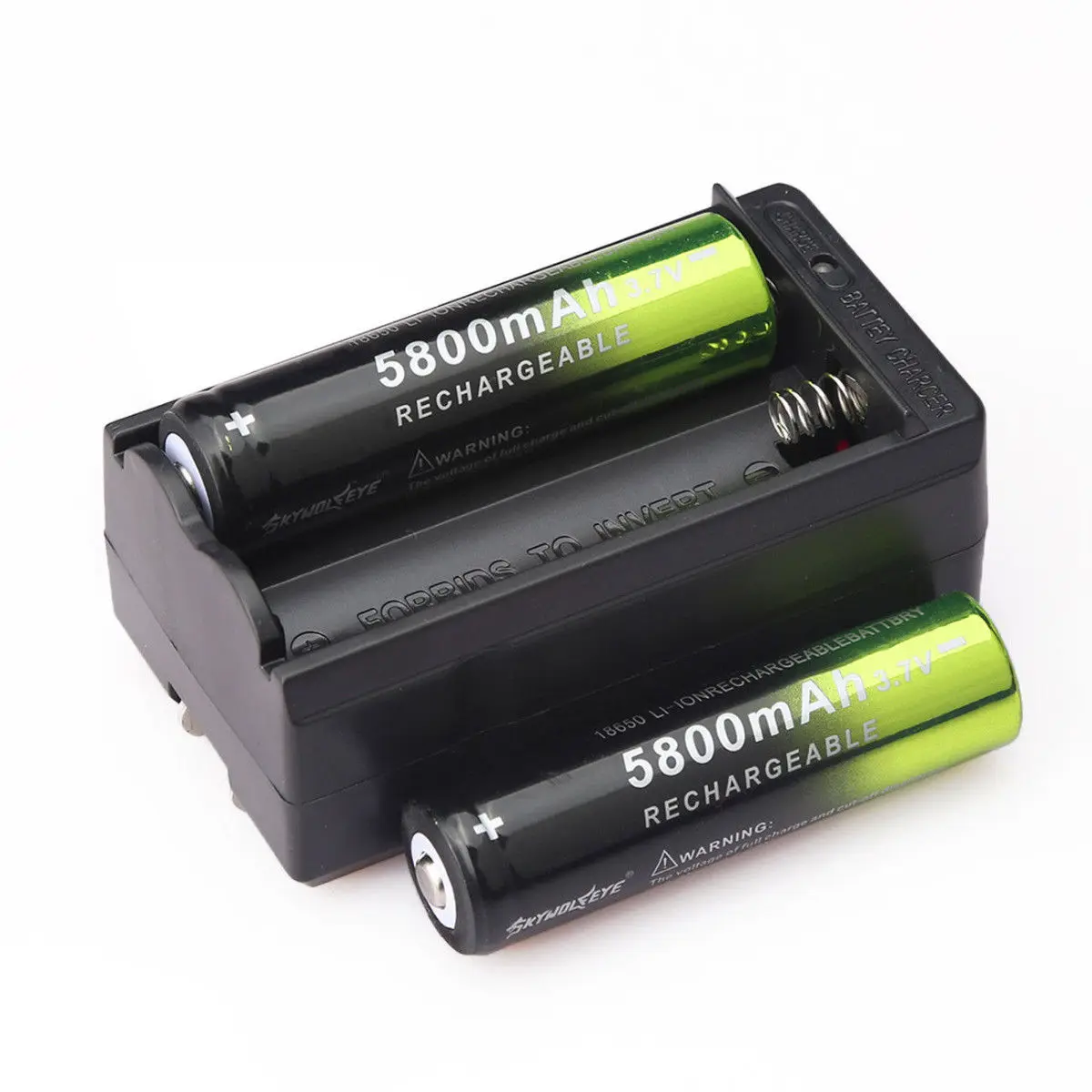 GTF 4pcs 3.7V 18650 Battery 5800mAh Li-ion Batteria 3.7V Rechargeable Batteries For Flashlight + EU/US 18650 Battery Charger