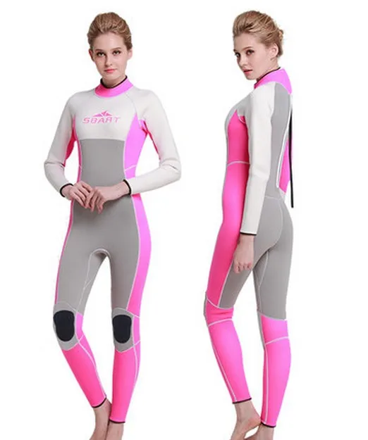 Womens 3mm full body hotpink Wetsuit female thickened plus size one