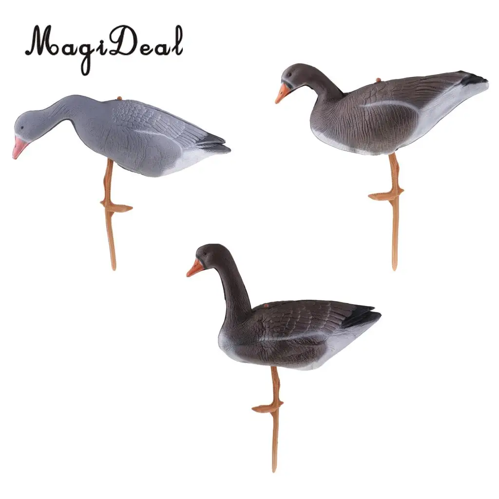 

Foldable Goose Hunting Decoys Lawn Ornament Pond Garden Decoration Greenhand Gear 3 Style - Resting, Standing, Eating