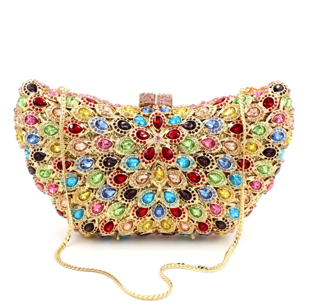 Bl019 Luxury Diamante Evening Bags Octagon Colorful Clutch Bags Women ...