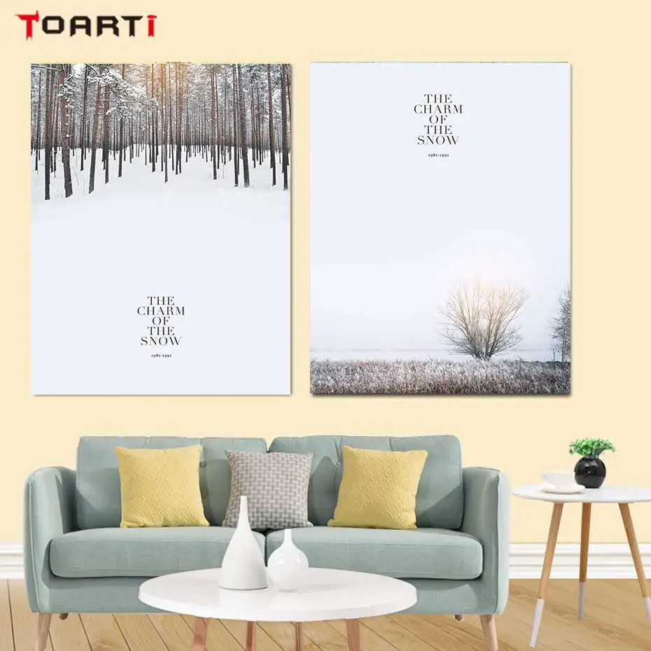Beautiful Snow Landscape Posters Prints The Charm Of The Snow Quotes Canvas Painting On The Wall Modern Art Pictures Home Decor (5)