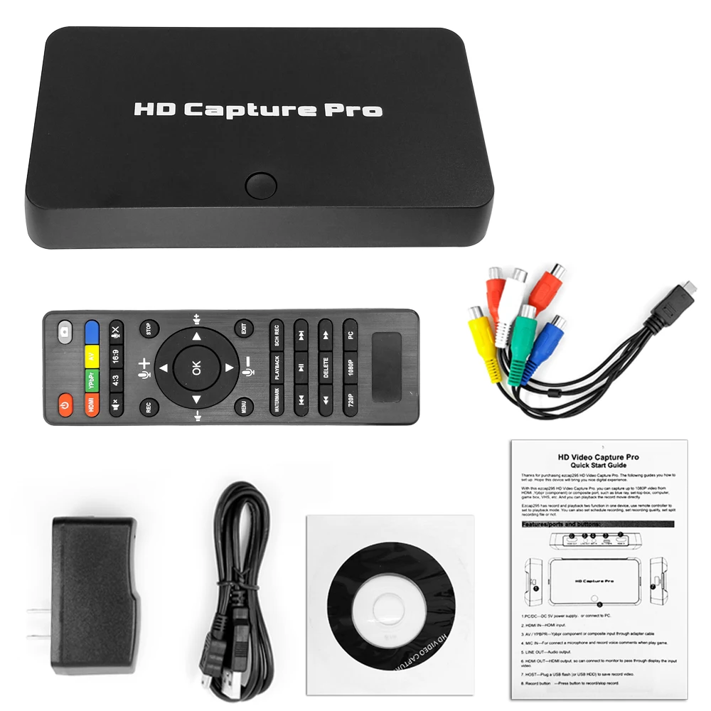 Видеорегистратор ezcap295 HD 1080P USB 2 0 с пультом ДУ для Xbox 360 One PS4|Кабели HDMI| |