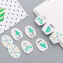 4 шт./упак. кактус эллипса Улыбка магнит закладки Бумага клип Школа канцелярских Эсколар Papelaria подарок канцелярские