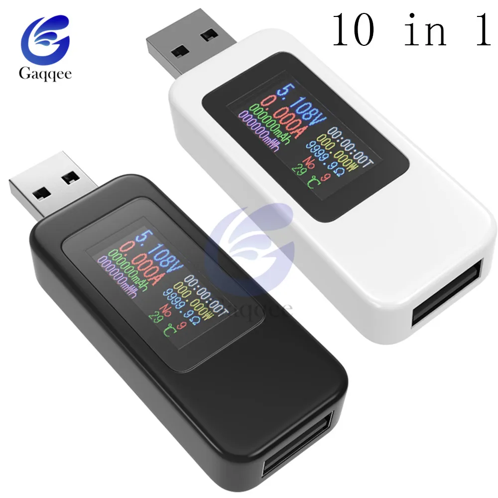 10 в 1 QC2.0 QC3.0 DC USB Тестер измеритель напряжения тока Вольтметр Амперметр цифровой