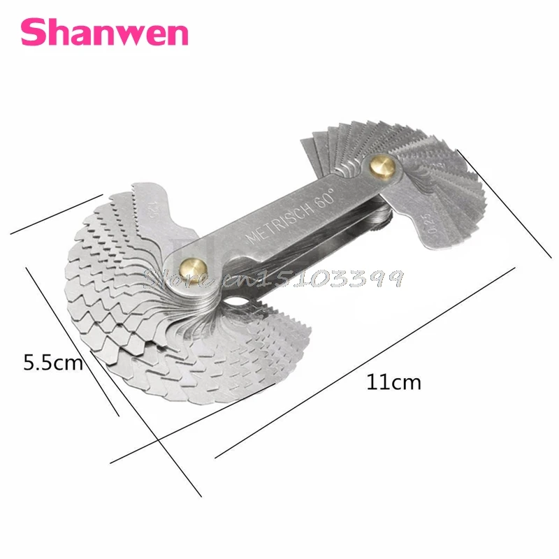 

52Pcs Steel Thread Measuring Gage Metric Whitworth Screw Pitch Gauge 60 Degree G08 Drop ship