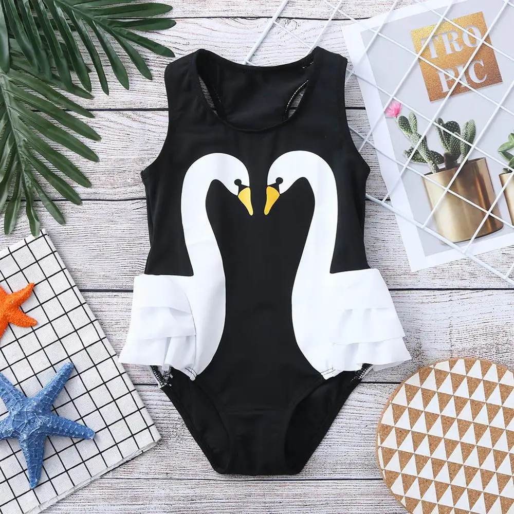 

Tankini Swimsuits For Girls Toddler Baby Kids Girl Ruffles Bird Swimwear Swimsuit Beach Romper Clothes 3D Cartoon Swimsuit A1