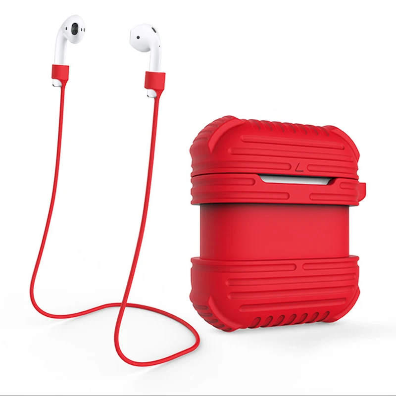 For AirPods Airpod Case 3 in 1 Silicone Cover Skin for Air Pod Funda Coque Wireless Chager Case for Apple Airpods 2 1 with Strap