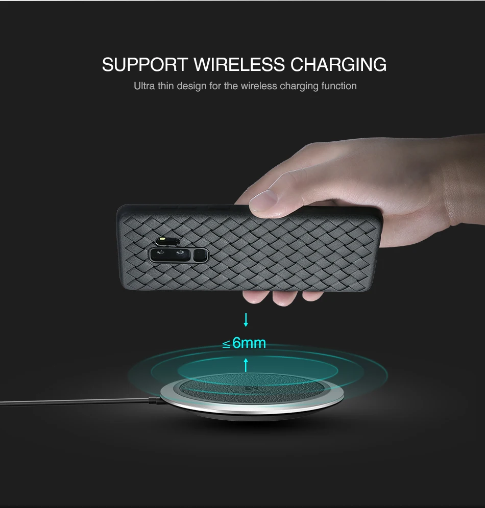FLOVEME Grid Weaving Phone Case For Samsung S9 Case Luxury Black Super Soft Cover For Samsung S9 Plus Case Silicone TPU Business (5)